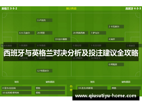 西班牙与英格兰对决分析及投注建议全攻略